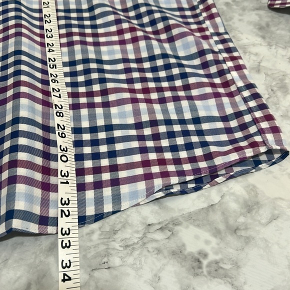 TOMMY HILFILGIER  MENS BUTTON DOWN DRESS SHIRT PLAID PURPLE Sz 17 34/35 - Picture 14 of 15